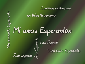 afiŝo Mi amas Esperanton
